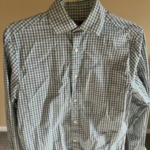 Vineyard Vines Blue and Green Plaid Button Down Shirt